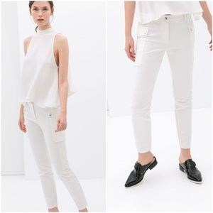 ZARA Cargo Pant:Off-white, US M/EUR M